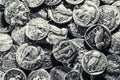 Pile of Ancient Silver Coins Royalty Free Stock Photo