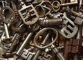 A Pile of Antique Keys background Royalty Free Stock Photo