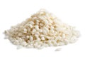 Pile of Arborio short grain white rice.