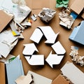 A pile of assorted paper and cardboard materials m Royalty Free Stock Photo