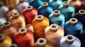 A pile of assorted thread spools, versatile for various sewing projects Royalty Free Stock Photo