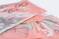 Pile of Australian Twenty Dollar Banknotes Royalty Free Stock Photo