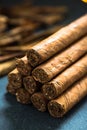 Pile of authentic cuban cigars Royalty Free Stock Photo