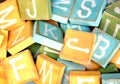 Pile Of Baby Building Blocks With The Alphabet Letters