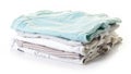 Pile of baby clothes isolated on white Royalty Free Stock Photo