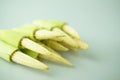 A pile of baby corn ready to be cooked