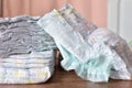 a pile of baby diapers Royalty Free Stock Photo