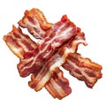 A pile of bacon is shown in a white background Royalty Free Stock Photo