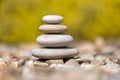 Pile of balancing pebble stones outdoor