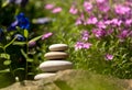 Pile of balancing pebble stones outdoor