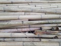 Pile of bamboo pole. Art of bamboo abstract background. Royalty Free Stock Photo
