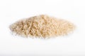 Pile of basmati rice isolated on white background.