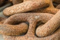 Pile of big rusty old chain Royalty Free Stock Photo