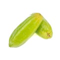 Pile of Bilimbi, Bilimbing, Cucumber Tree Averrhoa bilimbi Linn isolated on white background.fruit of Help to appetite and Helps