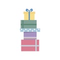 Pile of birthday presents graphic illustration Royalty Free Stock Photo
