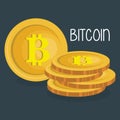 Pile bitcoins commerce icons