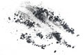 Pile of black coal dust with fragments isolated on white background, top view Royalty Free Stock Photo