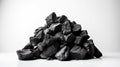 Pile black coal isolated on white background Royalty Free Stock Photo