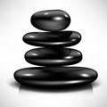 Pile of black massage spa stones