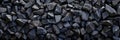 Pile of Black Rocks Arranged Neatly Together. Generative AI