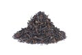 pile of black tea isolated on white