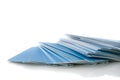 Pile of blue business cards Royalty Free Stock Photo