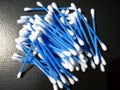 Pile of blue cotton swabs Royalty Free Stock Photo