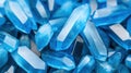 A pile of blue crystals on top of each other, AI Royalty Free Stock Photo