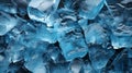 A pile of blue ice cubes texture Royalty Free Stock Photo