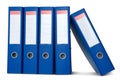 Pile of blue ring binders. Royalty Free Stock Photo