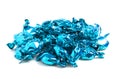 Pile of Blue Wrapped Candy Isolated on a White Background Royalty Free Stock Photo
