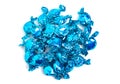 Pile of Blue Wrapped Candy Isolated on a White Background Royalty Free Stock Photo