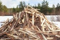 Pile of boards procured as firewood Royalty Free Stock Photo