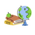 Pile of Book in cartoon style. Education and knowledge. Details of school and library Royalty Free Stock Photo