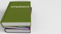 Heap of books on HYGIENICS, 3D rendering