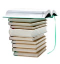 Pile of the books, openning book up Royalty Free Stock Photo