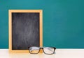 School frame on a wooden table Royalty Free Stock Photo