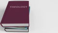 Pile of books on THEOLOGY. 3D rendering Royalty Free Stock Photo