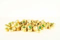 Pile of bottle metal screw caps as pattern background Royalty Free Stock Photo