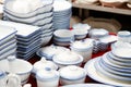 A pile of bowls and plates Royalty Free Stock Photo
