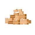 Pile of box. Good cardboard. Flat vector illustration