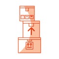 Pile boxes carton delivery icon