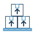 Pile boxes in stowages carton delivery icon