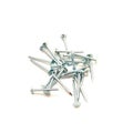 Pile of brand new electro-galvanized steel roofing nails large head, heavier barbed shank provide greater holding power attaching