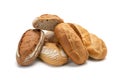 A pile of bread on a white background isolated, white background Royalty Free Stock Photo