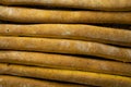 Pile of breadsticks or grissini looking down horizontally