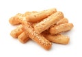 Pile of breadsticks with sesame