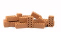 A pile of bricks against a white background Royalty Free Stock Photo