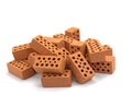 A pile of bricks against a white background Royalty Free Stock Photo