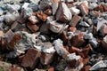 pile of bricks concrete construction garbage at a demolished site Royalty Free Stock Photo